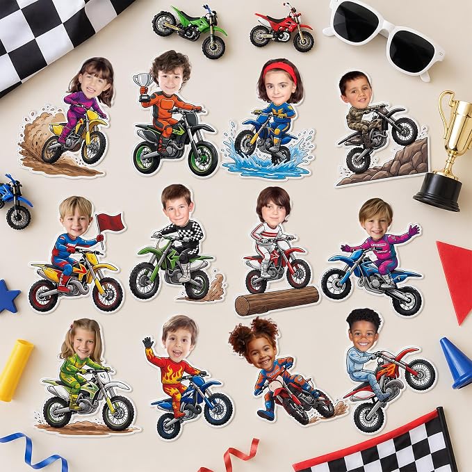 120pcs Motorcycle Avatar Cutouts Motorcycle Bulletin Board Decorations Back to - Image 4