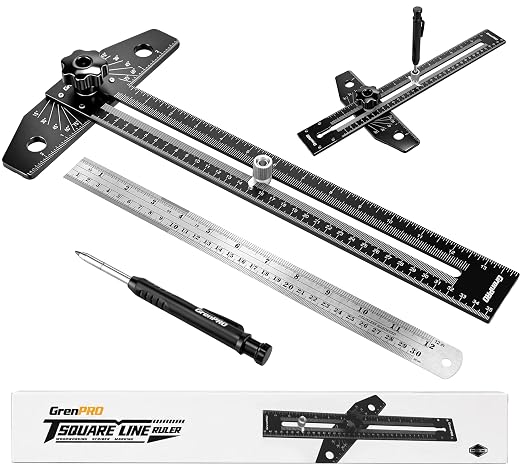 GRENPRO Combination Speed T-Square Ruler Angle Finder Woodworking Tools | by GrenPRO