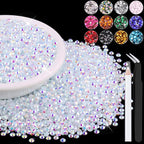 12000PCS 2mm Resin Jelly Rhinestones in Bulk, Bedazzling Flatback Crystals by BELLEBOOST