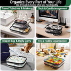 6 Pack Black Clear Hard Shell Beauty Organizer, 1.2mm Heavy Duty Crush-Proof - Image 3