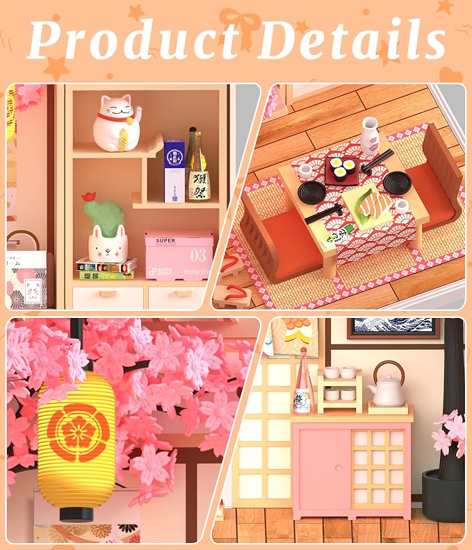 Sakura Izakaya Miniature House Kit, DIY Japan Street Style Dollhouse Kits - Image 3