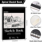4 Pack Sketch Book, 8.5 x 11Inch Sketchbook, 68lb/100gsm Top Spiral Bound - Image 2