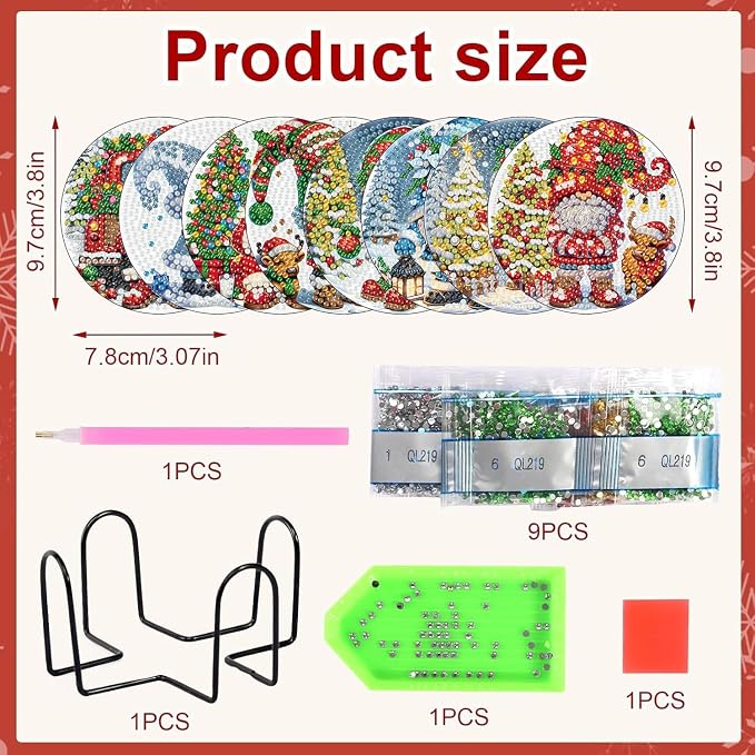 Axquilon Christmas Diamond Art Coasters Kit - Image 2