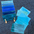 LITMIND 12 Sheets Blue Stained Glass Variety Pack, 4 x 6 Inch Smooth Opaque Art - Image 2