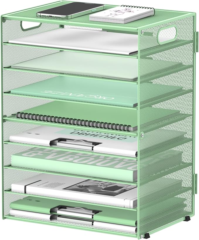DALTACK 9-Tier Paper Organizer for Desk, Mesh Letter Tray Desk Organizer by DALTACK