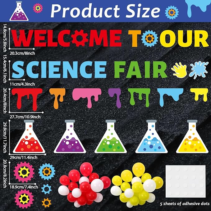 Science Bulletin Board Set 3D Balloon Welcome to Our Science Fair Board Craft - Image 2