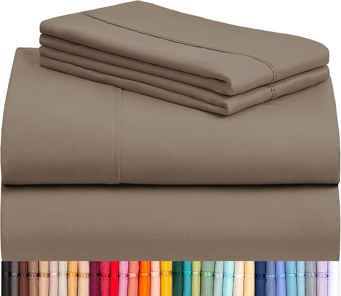 LuxClub 4 PC Full Sheet Set, Breathable Luxury Bed Sheets, Deep Pockets 18" by LuxClub