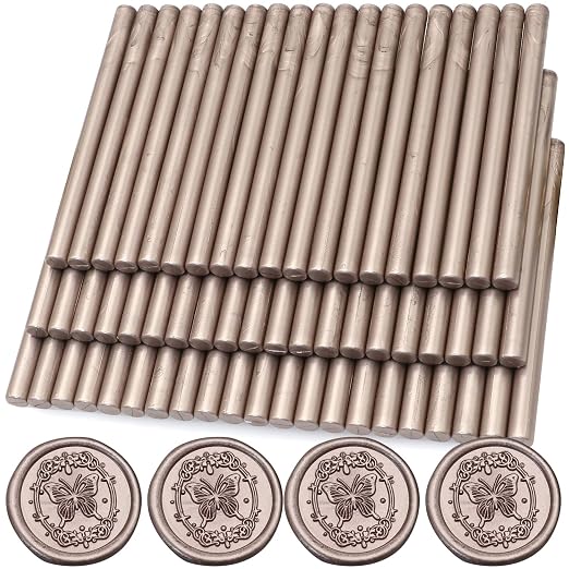 60pcs Wax Seal Sticks, Champagne Gold Sealing Wax Sticks, HOSEALING Glue Gun by HOSEALING