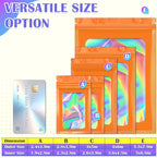JETMORE 100 Pcs Mylar Bags, Smell Proof Bags Foil Pouch, Holographic Resealable - Image 6