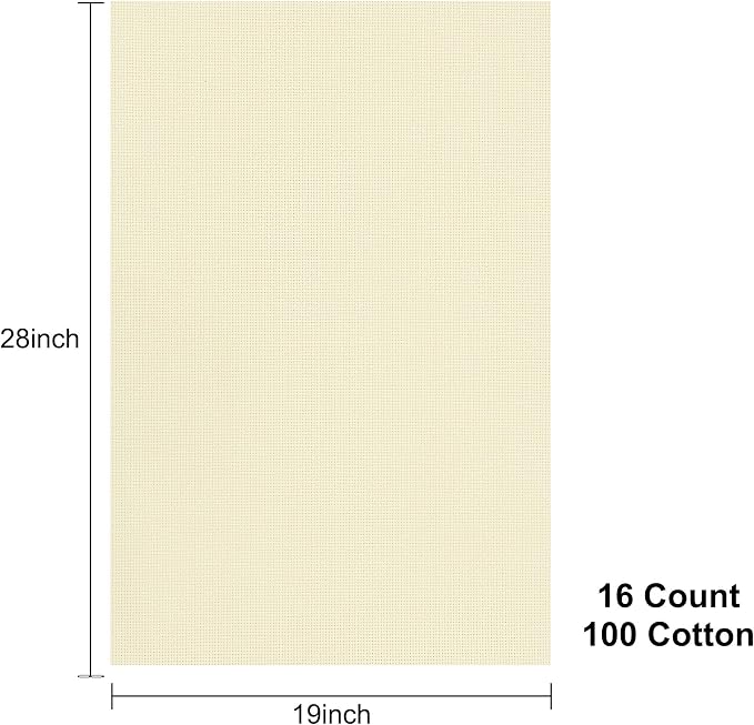 Aida Cloth 16 Count Cross Stitch Fabric, 19×28inch | Soft Background Highlights - Image 2