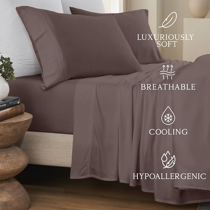 Karissa Mae Cooling Bamboo Viscose Queen Size Pillowcase Set | 100% FSC - Image 2