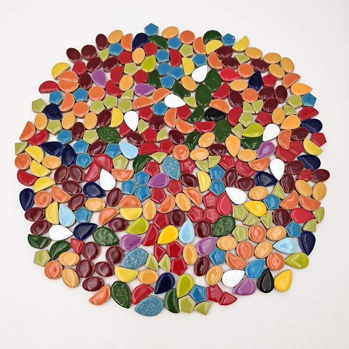 1.1lb Ceramic Mosaic Tiles, Mixed Colour Ceramic Mosaic Pieces - Image 5