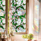 Rainbow Tinted Window Film, Sun Blocking Privacy Decal, Faux Stained Glass by UQRUI