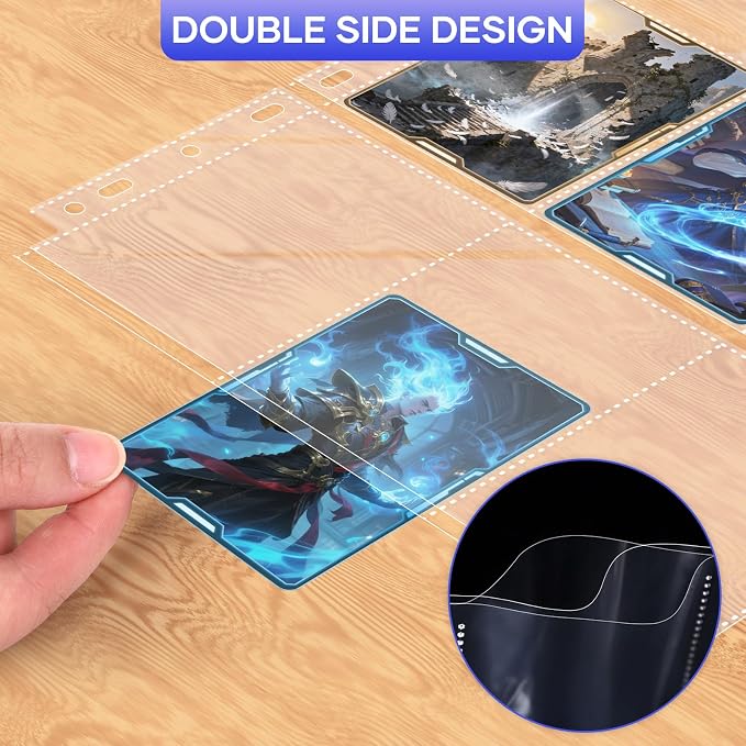 TiopLior 60 Pack Sheet Protectors, 9 Pocket Double Sided Card Sleeves Page - Image 2