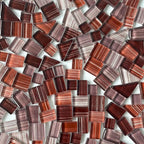 LITMIND 1.1LB Coffee Mix Striped Crystal Glass Mosaic Tiles – Assorted Shapes - Image 2