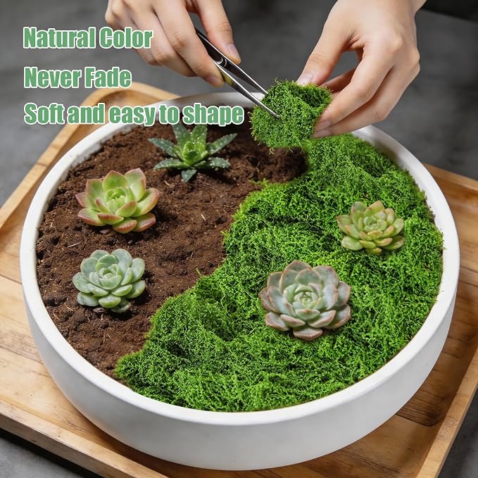5.3oz Fake Moss for Crafts, Fairy Garden Accessories, Decorative Faux Grass for - Image 2