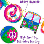 C L cooper life Tie Dye Happy Birthday Banner, Art Theme Party Decorations - Image 5