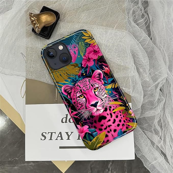 ZHEGAILIAN Case for iPhone 14 Plus, Panther Leopard Flower Durable Shockproof - Image 6