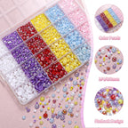 9000Pcs 3-8mm Blue Red Purple Flatback Pearls - Image 3