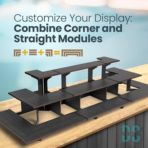 DS THE DISPLAY STORE Corner Black Wooden Tiered Display Stand - Image 4