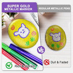 IVSUN Metallic Markers, 18 Colors Glitter Acrylic Gold Paint Pens | Super - Image 4