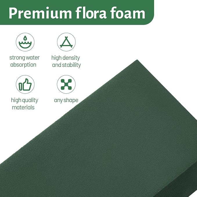 Tunnkit 8 Pcs Floral Foam Blocks, 5.5" L x 3.1" W x 1.7" H Green Wet Dry Flower - Image 5