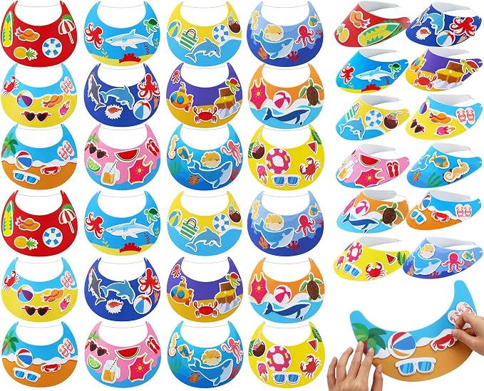 36Pcs EVA Foam Visor Summer Crafts Sun Hat Crafts Kits DIY Beach Sun Visor Hat by ClassyWhimsy