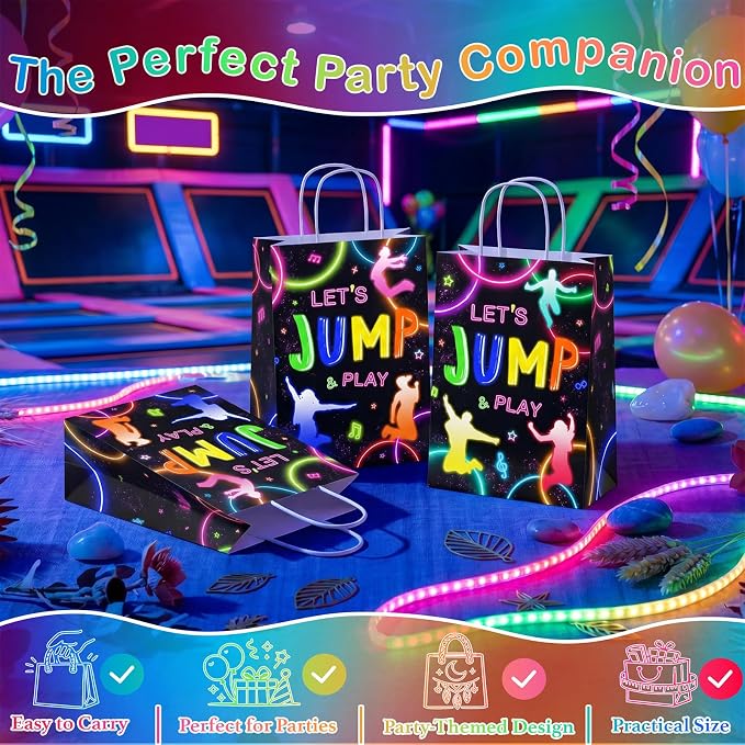 Glezo 24 Pack Jump Party Favor Bags, Let’s Jump and Play Gift Bags - Image 4
