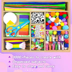 VLUSSO 3000Pcs DIY Arts and Crafts Supplies Kit - Image 3