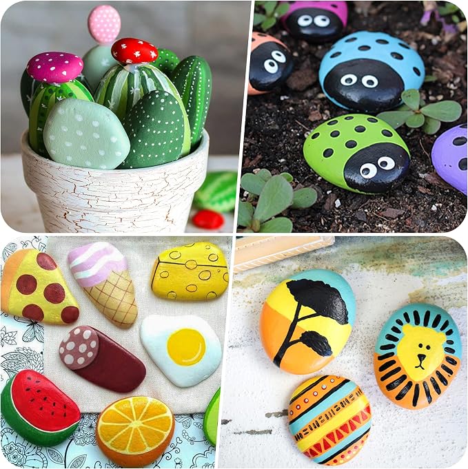 River Rocks for Painting 25 Pcs Large 2-3 Inch Flat Smooth Painting Stones - Image 5