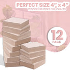 - 4” x 4” Wooden Blocks for Crafts - Image 2