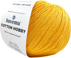 Cotton Hobby Yarn for Amigurumi Crochet & Knitting | 1.76 oz / 180 yds by buvemu