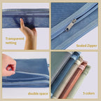 10 Pack Colored Mesh Zipper Pouch Bags, Double-Layer Nylon Puzzle Building - Image 6
