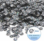 Mandala Crafts 6mm Cup Holographic Pewter Sequins - Image 3