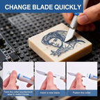 16 Pcs Premium Precision Craft Knife Set, 10 Replaceable Carbon Steel Blades - Image 6