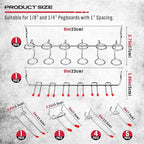 Ultimate 121-Piece Pegboard Hooks Set, Pegboard Accessories - Image 3