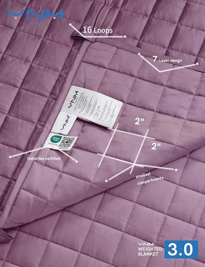 YnM Cooling Weighted Blanket for Adults, 15lbs Heavy Bed Throw for One Person - Image 4