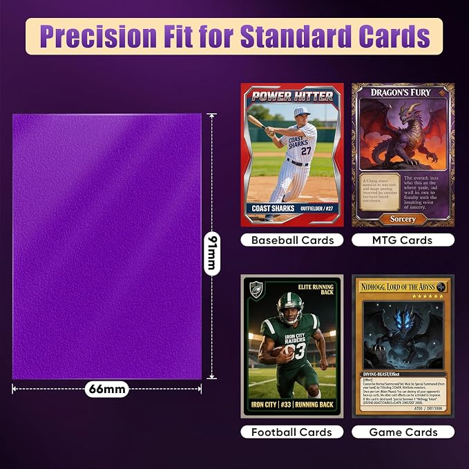 Purple MTG Card Sleeves 200 Pack Matte Trading Card Sleeves Sturdy Card - Image 2