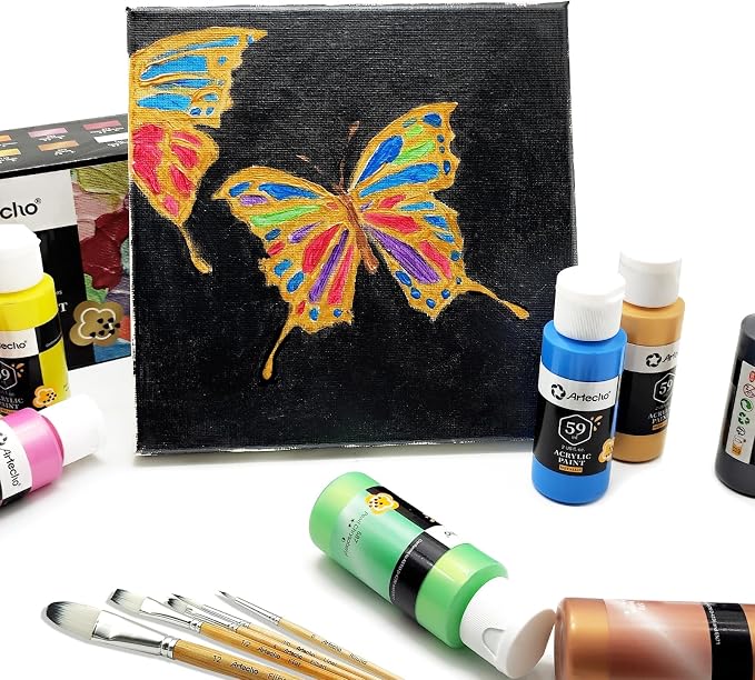 Artecho Acrylic Paint Set, 12 Metallic Colors Bottles Art Craft Paints - Image 6