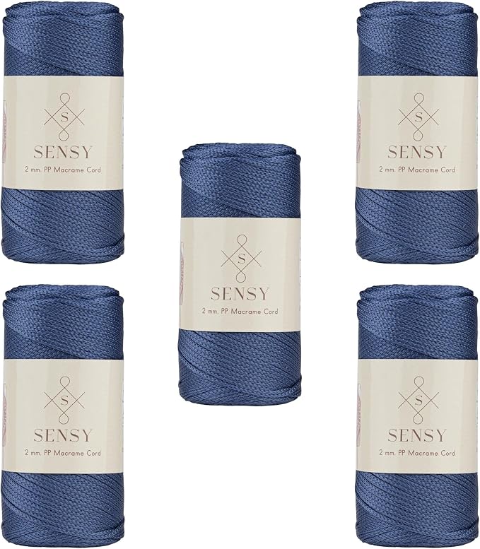 5 Skeins of Sensy Premium 2mm 251 Yards Polyester Rope 100% Polypropylene Cord by SSENSY
