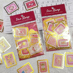 50 PCS Cartoon love stamps Stickers Aesthetic PET Stickers Gold Stamp Decal - Image 2