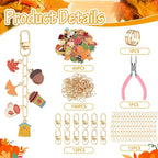 AUGSUN 189Pcs Fall Keychain Making Kit Autumn Thanksgiving Keychain Craft | - Image 2