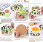 8 PCS Plant Diamond Art Coasters Kits | Diamond Paintings Coasters - Image 3