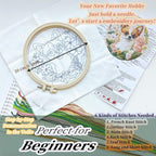 FONNUY Chihuahua Dog Floral Embroidery Kit, Cross Stitch Kits - Image 4