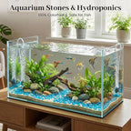 FUTUREPLUSX 1 LB Frosted Flat Marbles, Rocks Fish Tank Aquarium Decor, Table - Image 5