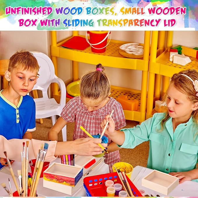 Thyle 48 Pcs Unfinished Wood Display Boxes - Image 5