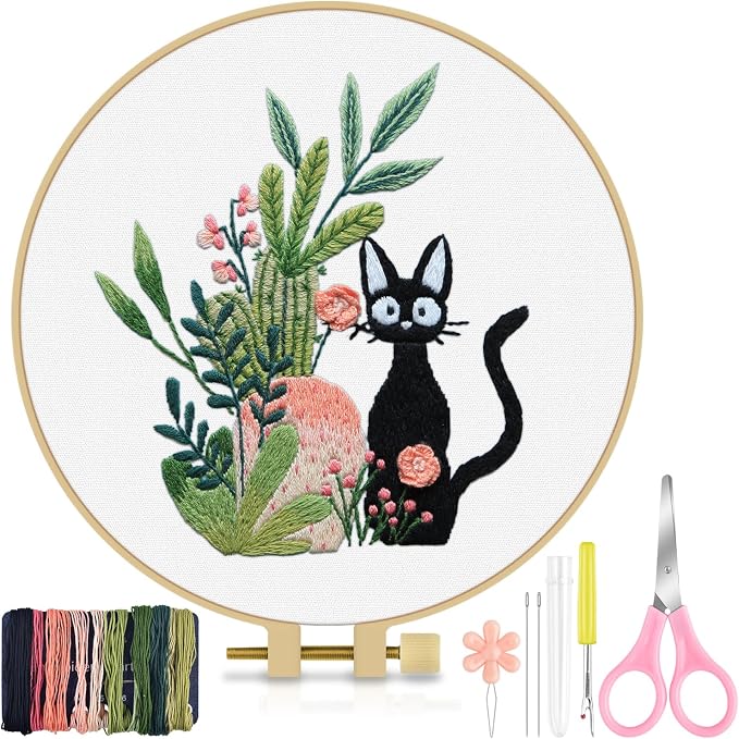 TINDTOP Embroidery Kit for Beginners Adult, Cat Embroidery Kit | Include by TINDTOP