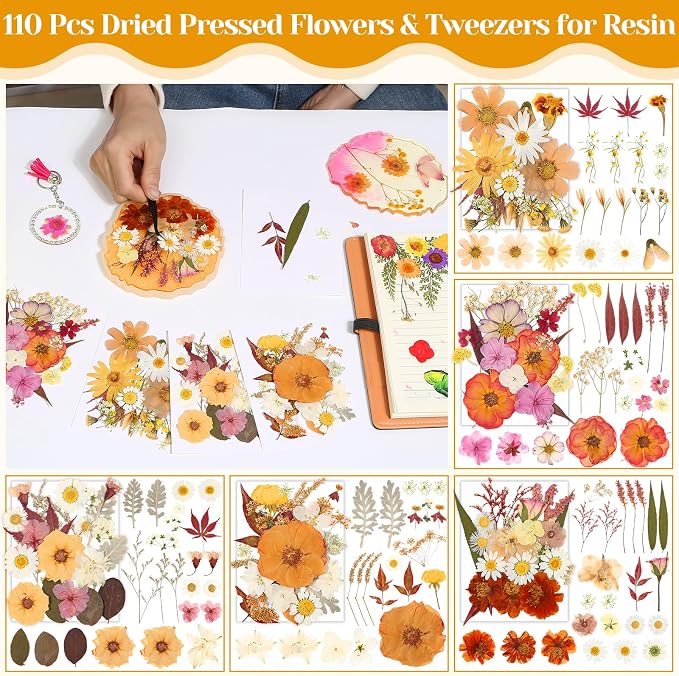 Dried Pressed Flowers for Resin, Real Pressed Flowers Dry Leaves Bulk Natural - Image 3