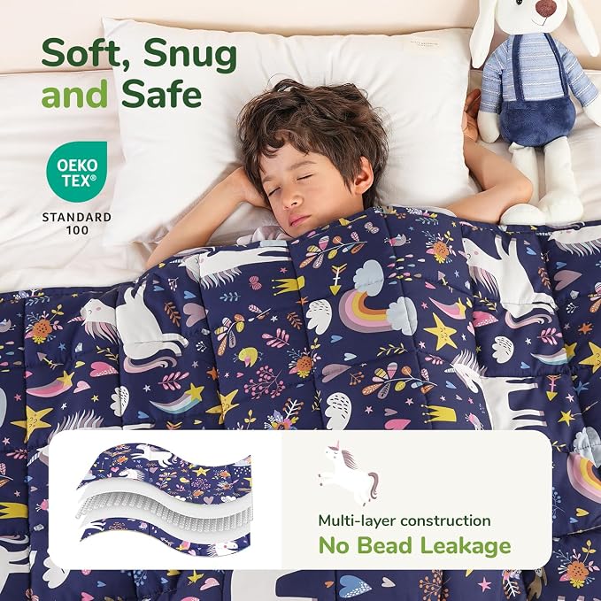 Sivio Weighted Blanket 5lbs, Unicorn Cooling Weighted Lap Blanket, Breathable - Image 3
