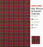 Hobby Lobby Red Royal Stewart Tartan Cotton Calico Fabric, 1 Yard | Precut - Image 2